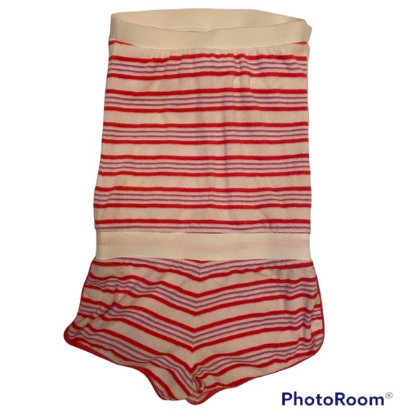 Y2K SEXY HTF TERRYCLOTH STRAPLESS STRIPED ROMPER JUMPSUIT PLAYSUIT ⭐️⭐️⭐️⭐️⭐️ - Picture 8 of 16